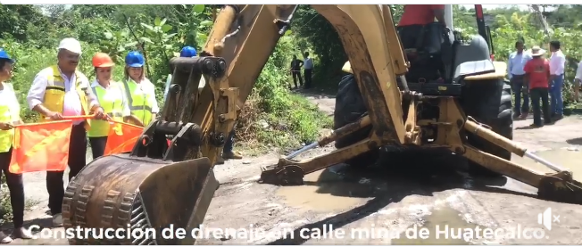 SE DIO INICIO A LA OBRA DE CONSTRUCCIÓN DE DRENAJE EN CALLE MINA Y 5 DE MAYO DE LA COMUNIDAD DE HUATECALCO.